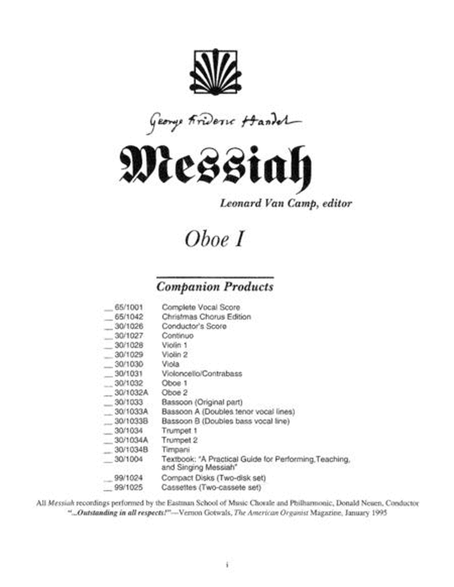 Messiah - Oboe I