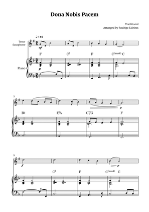 Dona Nobis Pacem - for tenor saxophone (with piano accompaniment with chords)