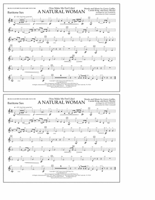 Book cover for (You Make Me Feel Like) A Natural Woman (arr. Jay Dawson) - Baritone Sax