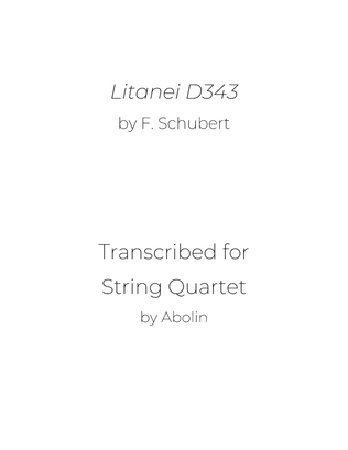 Book cover for Schubert: Litanei, D343 - String Quartet