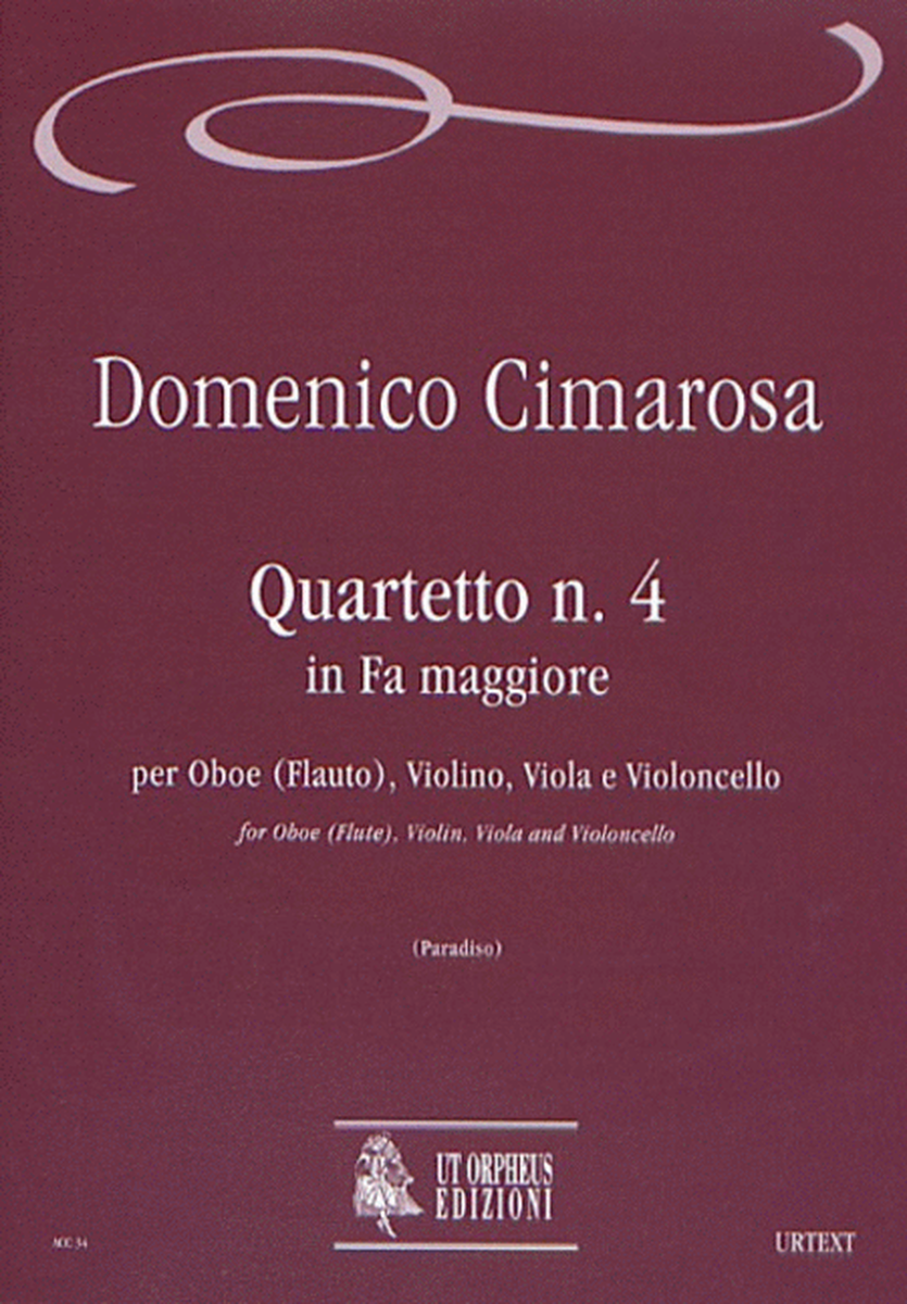 Quartet No. 4 in F Major for Oboe (Flute), Violin, Viola and Violoncello