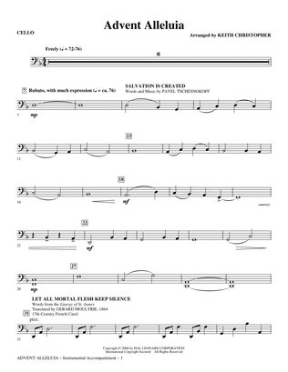 Book cover for Advent Alleluia - Cello