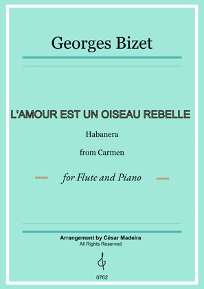 Book cover for Habanera from Carmen by Bizet - Flute and Piano (Full Score)