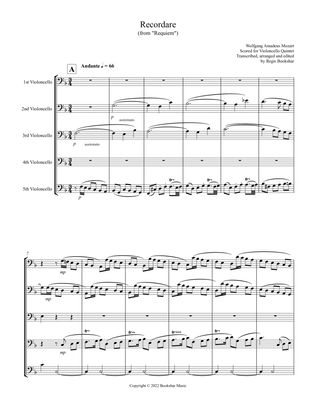 Recordare (from "Requiem") (F) (Violoncello Quintet)