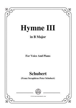 Book cover for Schubert-Hymne(Hymn III),D.661,in B Major,for Voice&Piano