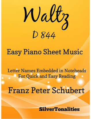 Book cover for Waltz D 844 Easy Piano Sheet Music