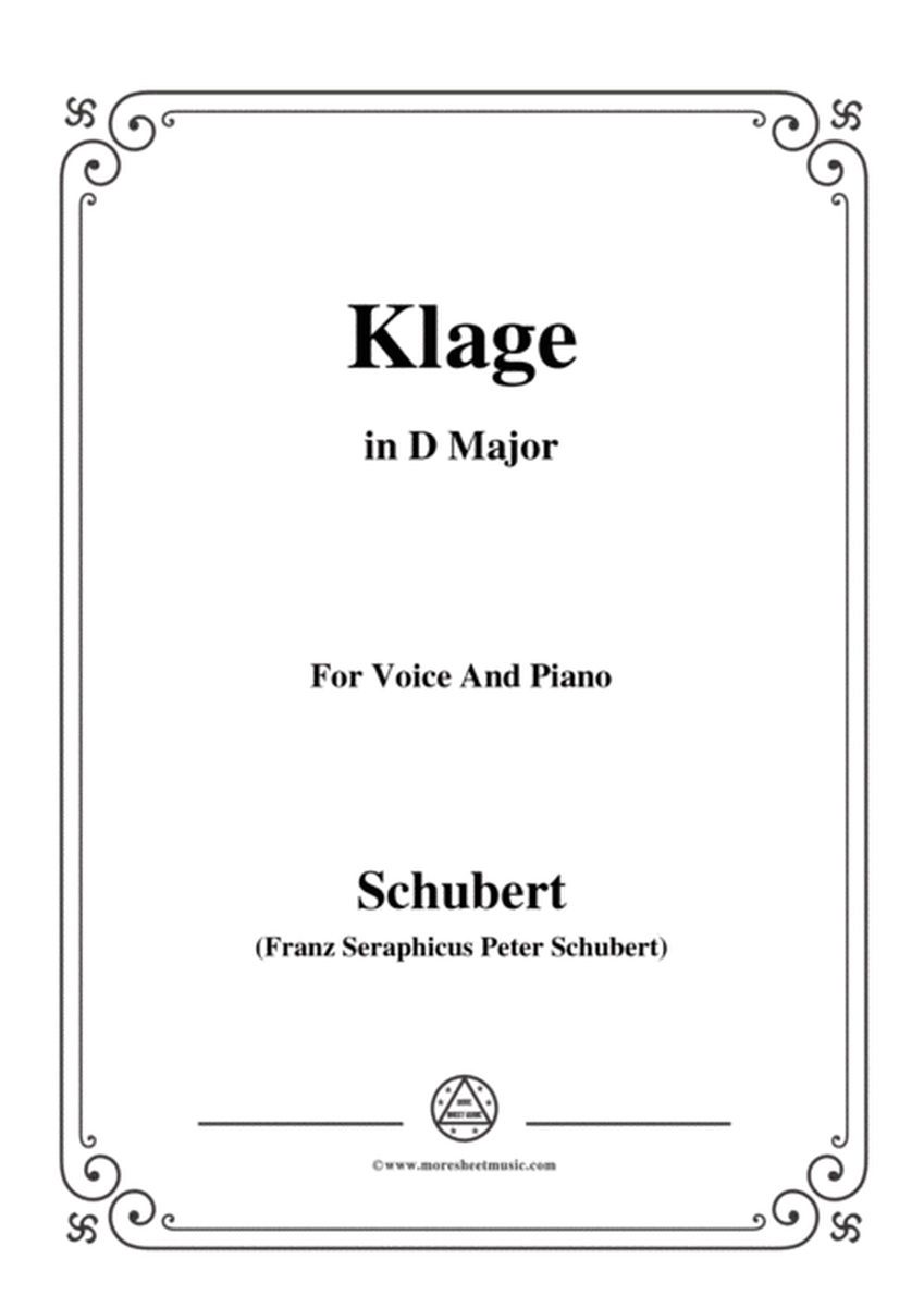 Schubert-Klage(Lament),in D Major,D.415,for Voice and Piano image number null