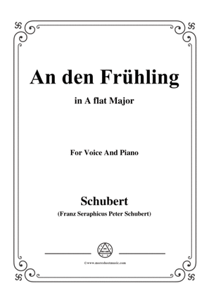 Book cover for Schubert-An den Frühling,in A flat Major,for Voice&Piano