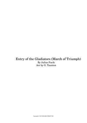 Book cover for Entry Of The Gladiators - Score Only