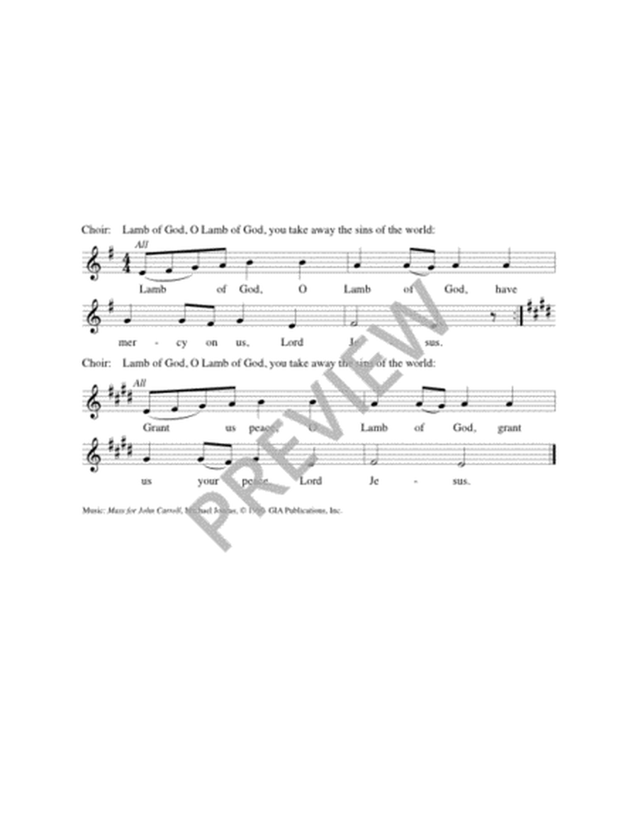 Mass for John Carroll - Choral / Accompaniment edition image number null