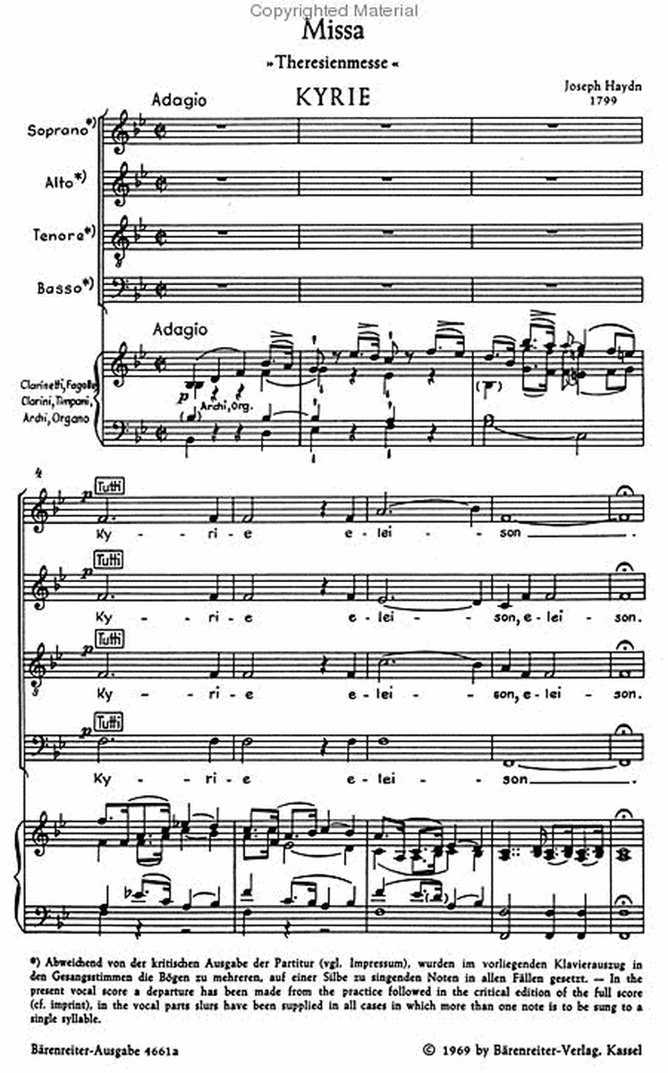 Missa B flat major Hob.XXII:12 'Theresa Mass'