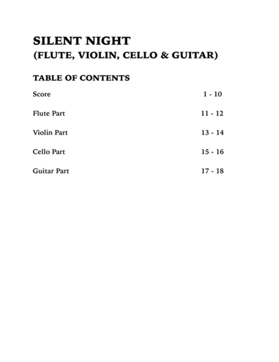 Silent Night (Quartet for Flute, Violin, Cello and Guitar) image number null