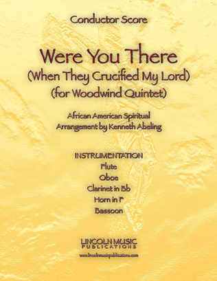 Book cover for Were You There (When They Crucified My Lord) (for Woodwind Quintet)