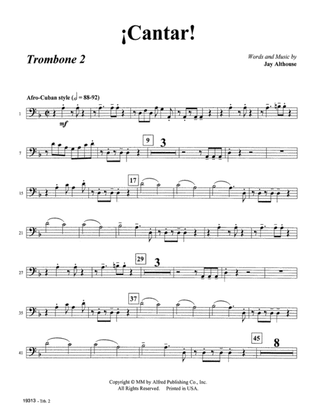 Book cover for Cantar! (Sing!): 2nd Trombone