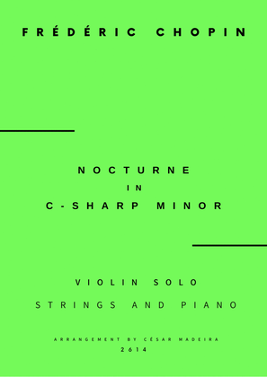 Nocturne No.20 in C Sharp minor - Violin Solo, Strings and Piano (Full Score and Parts)
