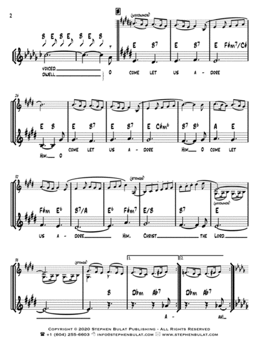Gesù Bambino (The Infant Jesus) - Lead sheet arranged in traditional and jazz style (key of Db)