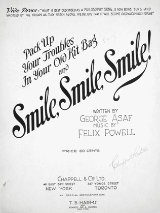 Book cover for (Pack Up Your Troubles in Your Old Kit Bag) and Smile, Smile, Smile