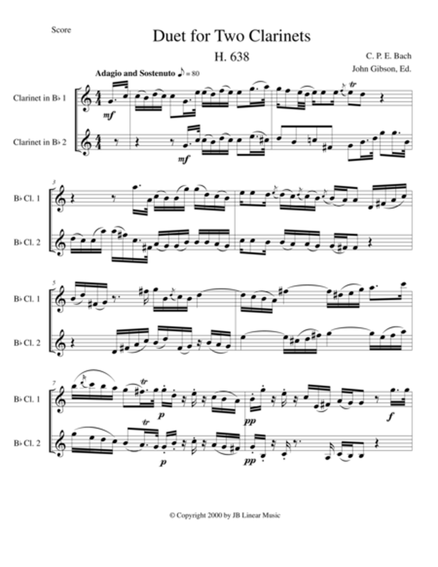 CPE Bach Duet for Two Clarinets image number null