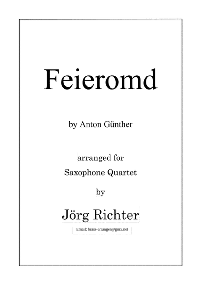 Feieromd- Lied für Saxophonquartett image number null