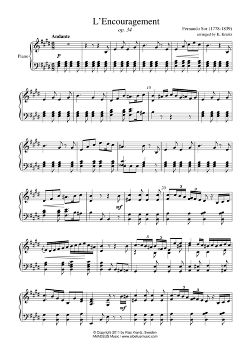 L'Encourament Op. 34 for piano solo image number null