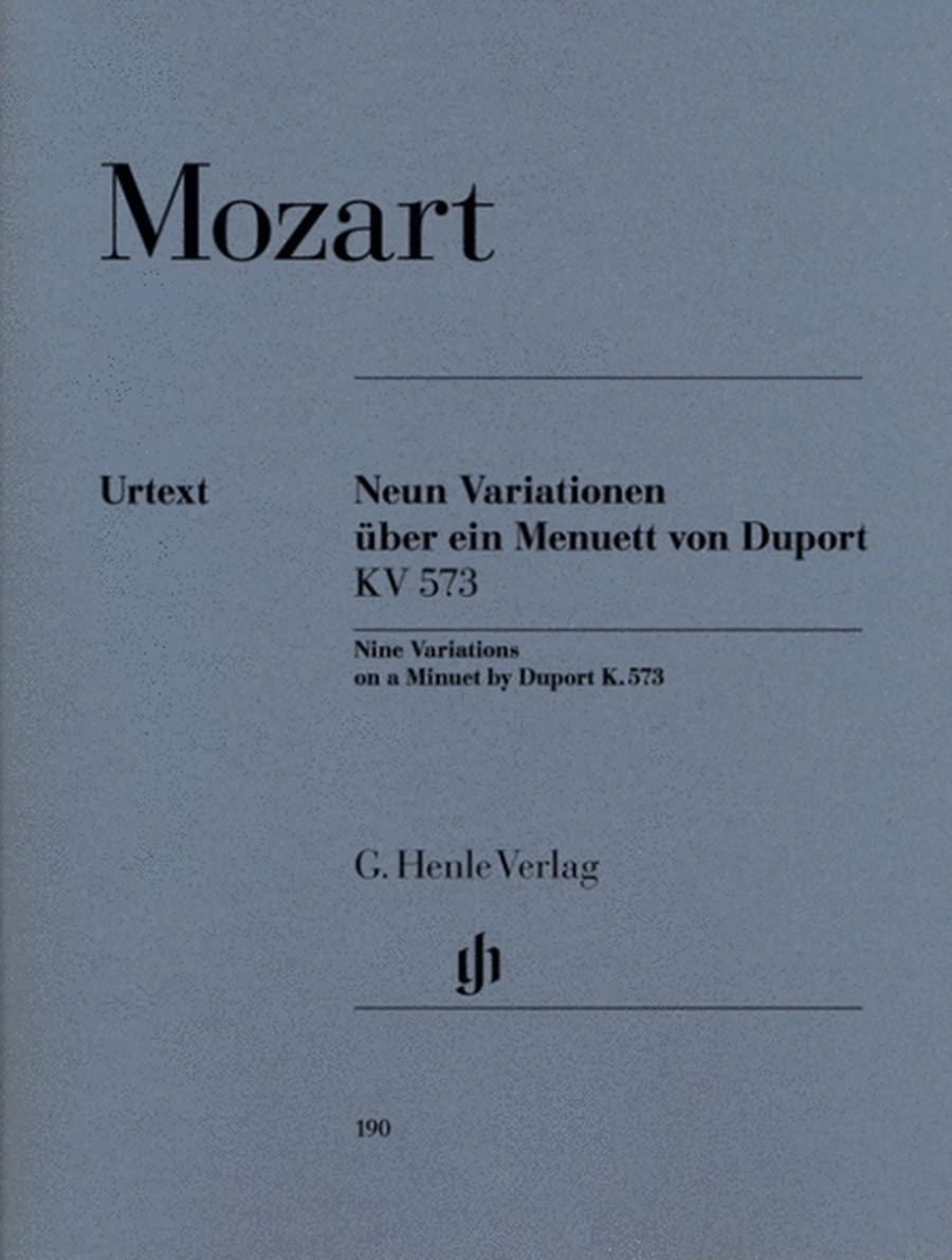 Variations 9 On A Menuet By Duport K 573