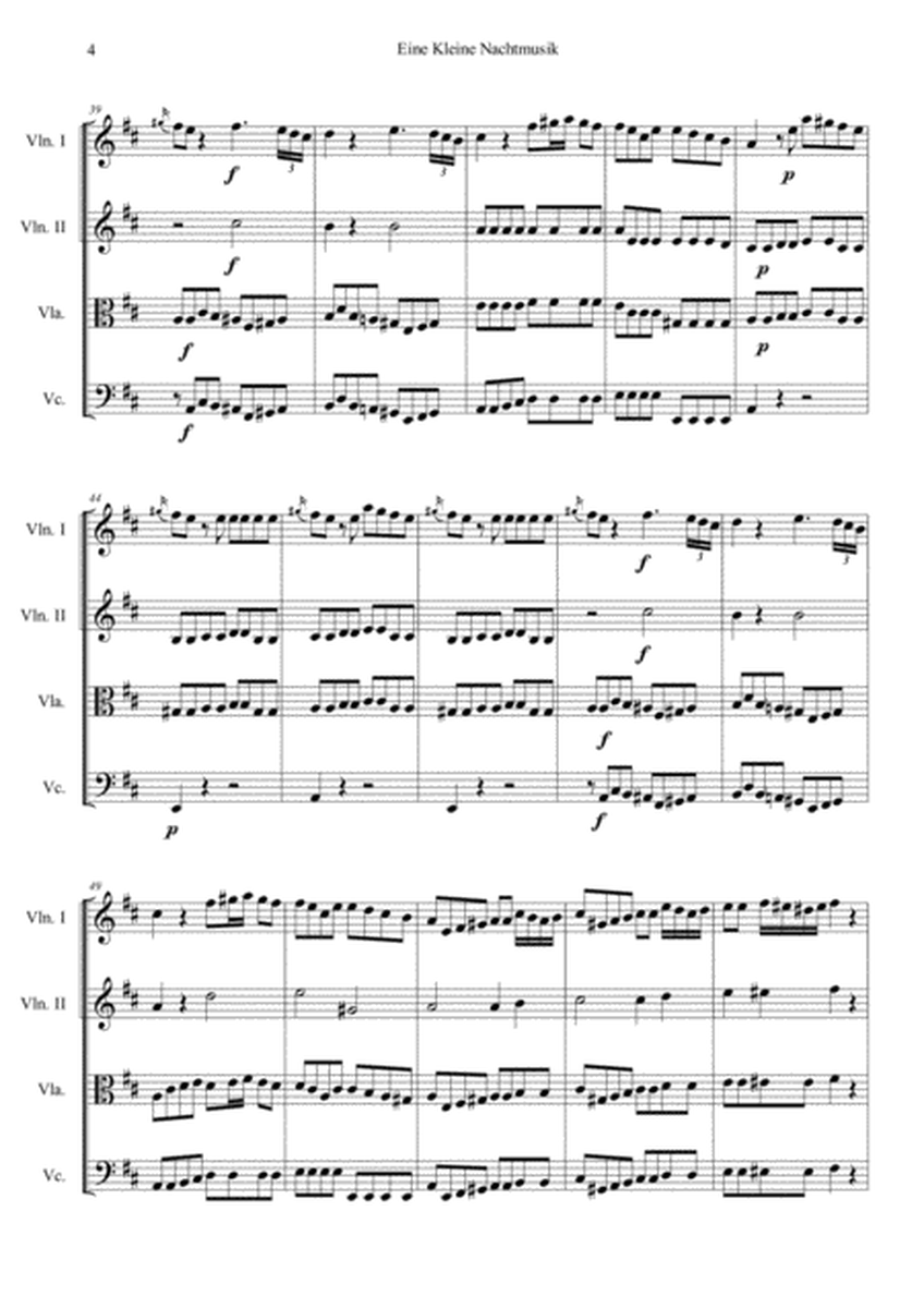 Serenade No.13 "Eine Kleine Nachtmusik" in G major, K.525 1.Allegro Easy & Short In D