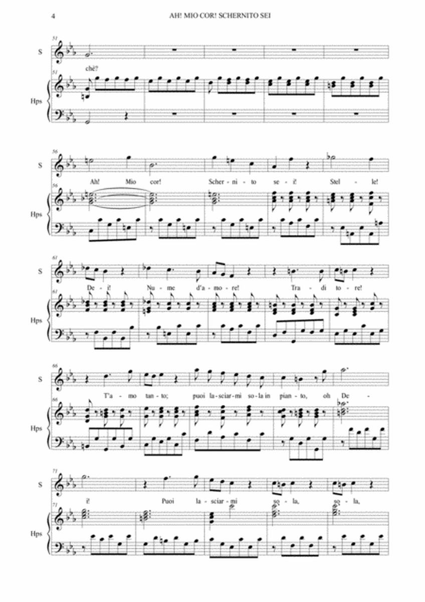 AH! MIO COR, SCHERNITO SEI! - From "Alcina" HWV 34 - Arr. for Soprano and Piano/Harpschord image number null