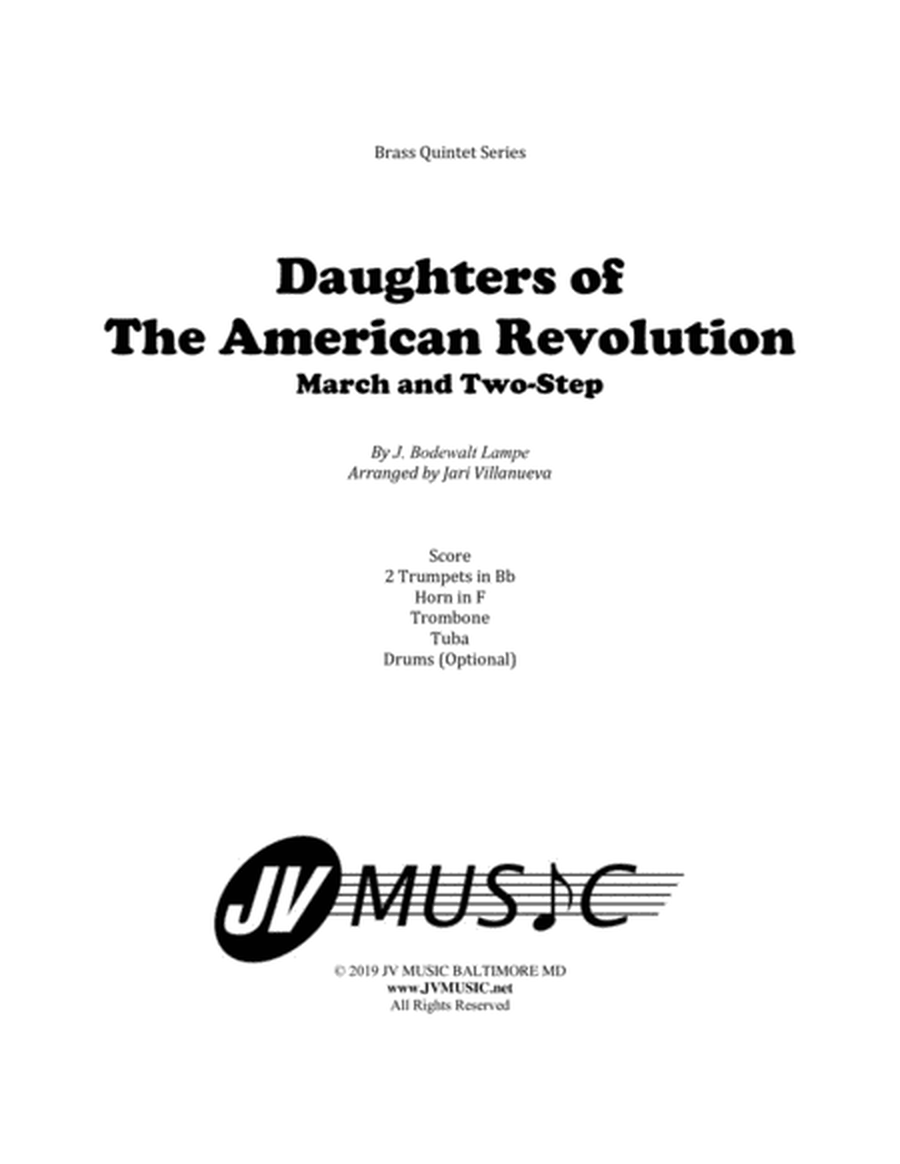 Daughters of The American Revolution for Brass Quintet by Jari A. Villanueva Brass Quintet - Digital Sheet Music