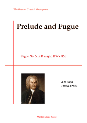 Book cover for Bach-Fugue No. 5 in D major, BWV 850