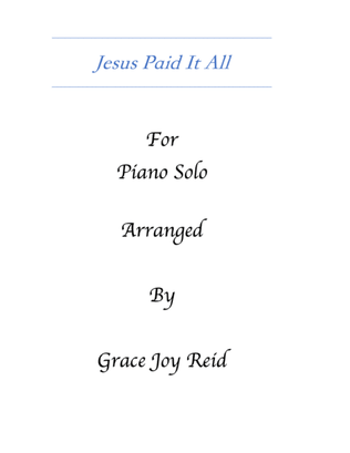 Jesus Paid It All