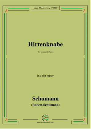 Book cover for Schumann-Hirtenknabe,in a flat minor,for Voice and Piano