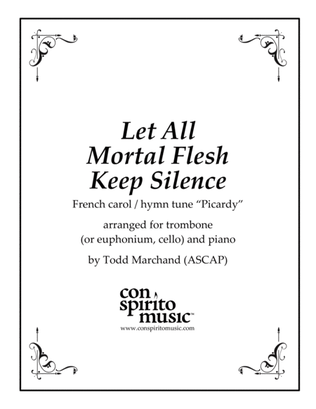 Book cover for Let All Mortal Flesh Keep Silence - trombone and piano