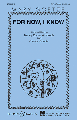 Book cover for For Now, I Know