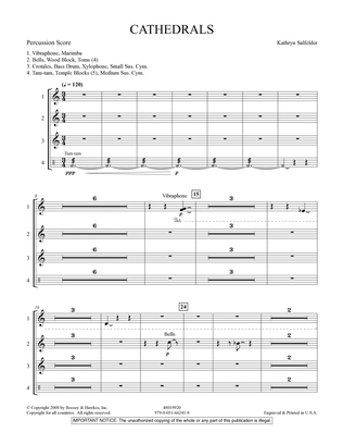 Book cover for Cathedrals - Percussion Score