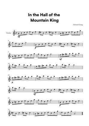 Book cover for Edvard Grieg - In the Hall of the Mountain King (for Violin Solo)