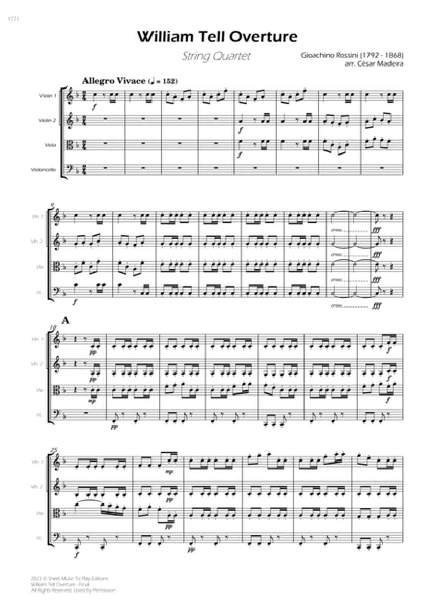 William Tell Overture - String Quartet (Full Score) - Score Only