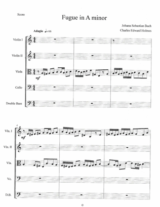 Book cover for Fugue in A minor--Score