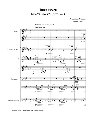 Intermezzo, Op. 76, No. 6 (Woodwind Octet)