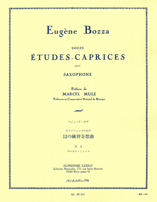 Book cover for 12 Etudes-Caprices for Saxophone