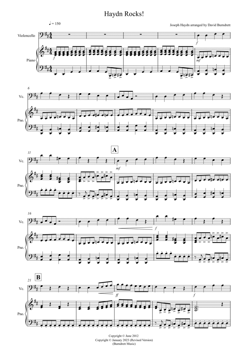 Haydn Rocks! for Cello and Piano image number null