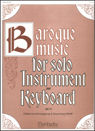 Book cover for Baroque Music for Solo Instrument & Keyboard, Set, IV