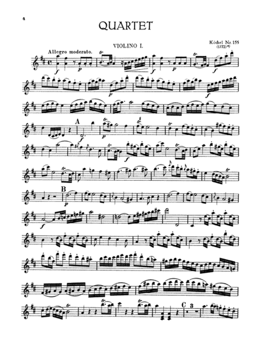 Sixteen Easy String Quartets, K. 155, 156, 157, 158, 159, 160, 168, 169, 170, 171,172, 173, 285, 298, 370, 546