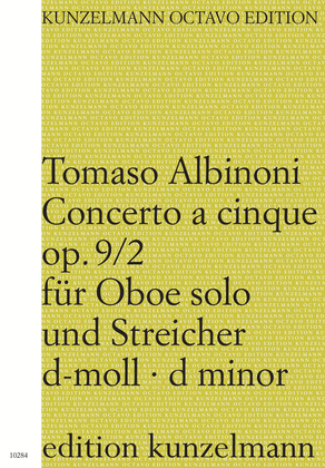 Book cover for Concerto for oboe Op. 9/2 in D minor