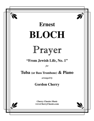 Book cover for Prayer for Tuba or Bass Trombone & Piano