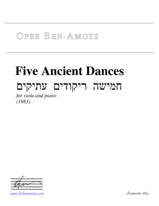 Book cover for Five Ancient Dances - for viola and piano