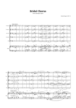 Bridal Chorus by Wagner for Brass Quintet and Piano with Chords