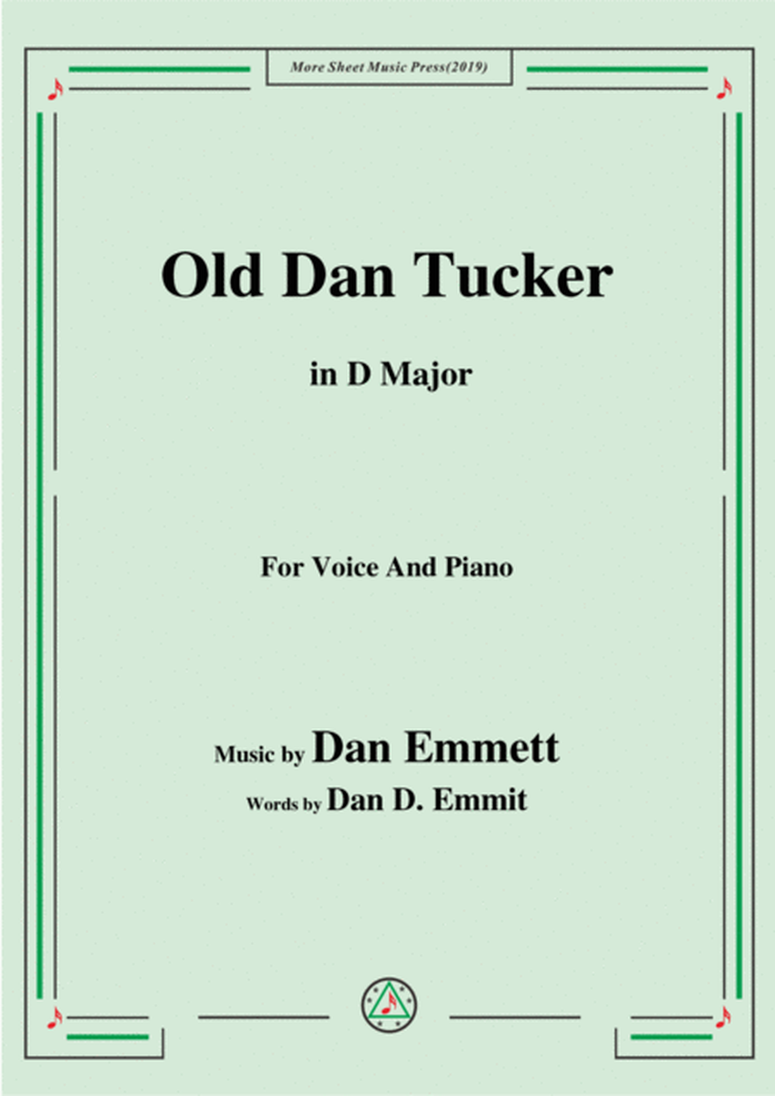 Rice-Old Dan Tucker,in D Major,for Voice and Piano image number null