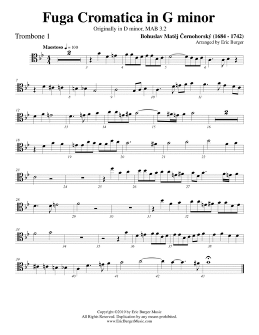 Fuga Cromatica in G minor for Trombone or Low Brass Quartet