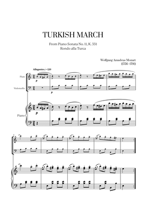 Book cover for W. A. Mozart - Turkish March (Alla Turca) for Flute, Cello and Piano