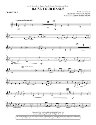 Book cover for Raise Your Hands - Bb Clarinet 2